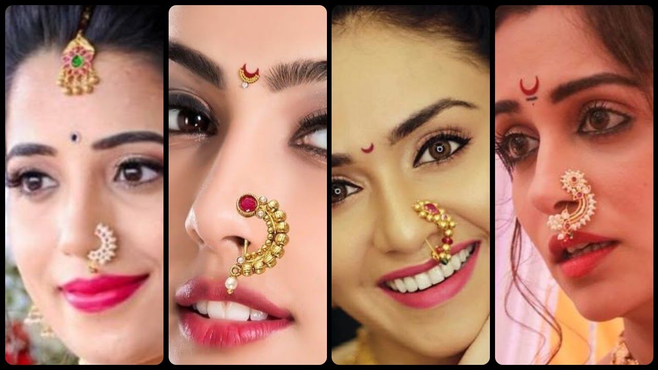 Buy PARNA Maharashtrian Jewellery Traditional Nath Nose Ring With Piercing  Taar Marathi Nose Pin for Women and Girls -Festival, Special Occasion at  Amazon.in